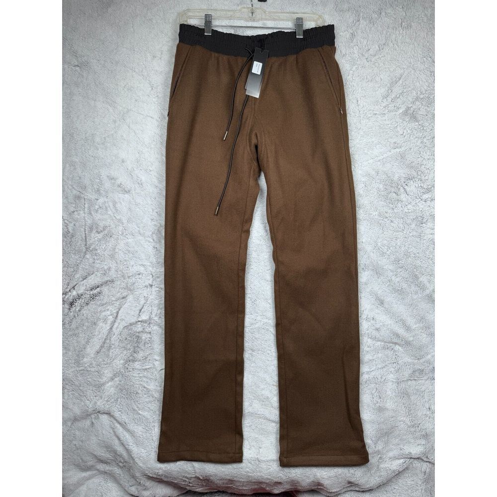 NWT Richie Le Collection Sweatpants Size Medium Brown Straight Leg